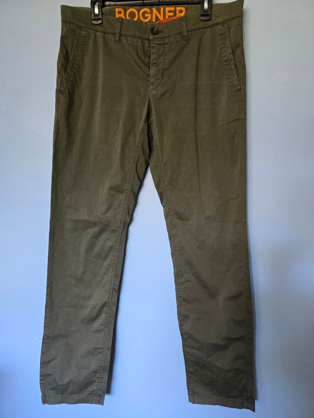 Bogner Mens Olive Chino Cotton Pants Size 36